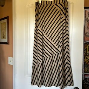 CATO. Long tan and black striped skirt